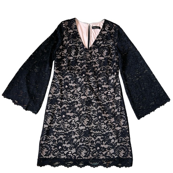 Ivanka Trump Black Lace V-Neck Bell Sleeve Fully Lined Dress Size 14 - Picture 14 of 14